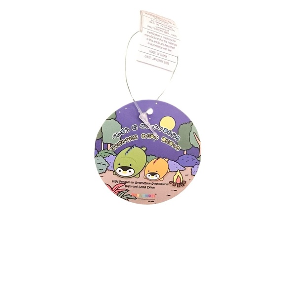 Takashoji Penguin in Green Stegosaurus Kigurumi Lying Down Plush - Picture 5 of 6